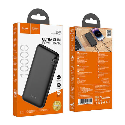 Външна батерия HOCO J128, 10000mAh, 10W, 2 x USB-A, Черна