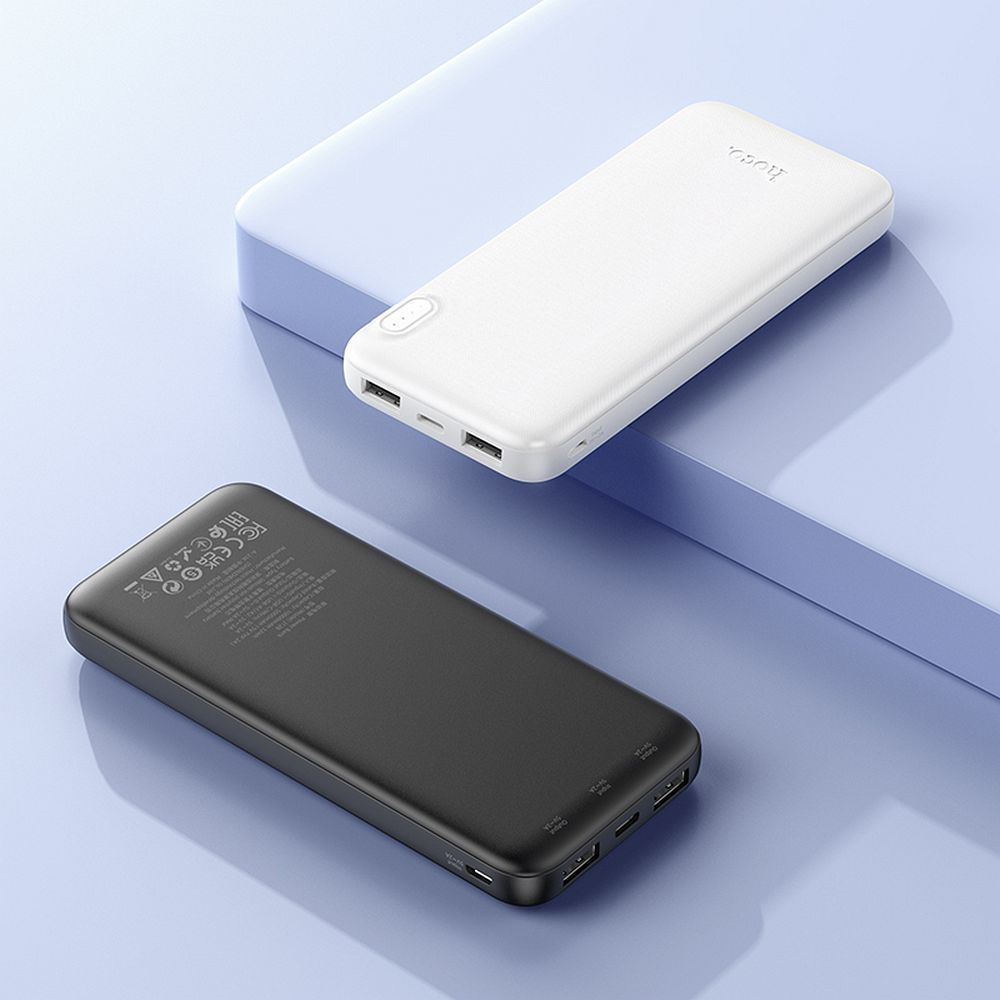 Външна батерия HOCO J128, 10000mAh, 10W, 2 x USB-A, Бяла
