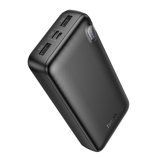 Външна батерия HOCO J128A, 20000mAh, 10W, 2 x USB-A, Черна, Презапечатана