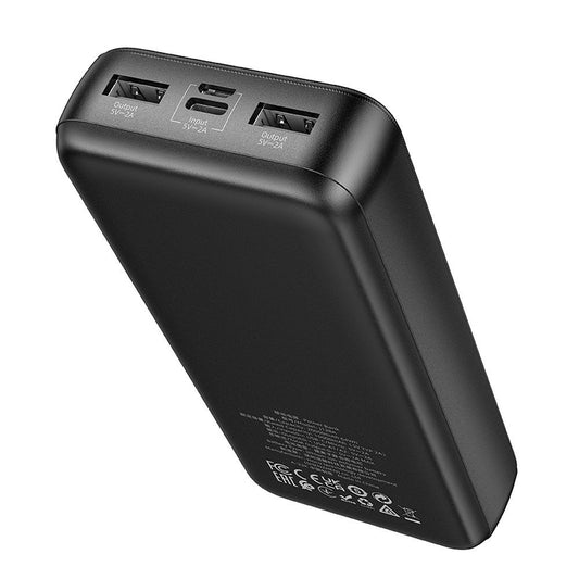 Външна батерия HOCO J128A, 20000mAh, 10W, 2 x USB-A, Черна