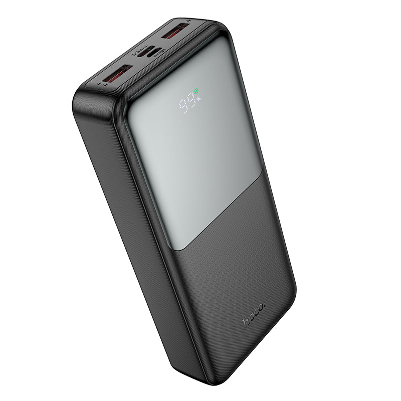 Външна батерия HOCO J136A, 20000mAh, 22.5W, QC + PD, 1 x USB-C - 2 x USB-A, Черна