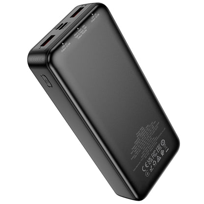 Външна батерия HOCO J136A, 20000mAh, 22.5W, QC + PD, 1 x USB-C - 2 x USB-A, Черна