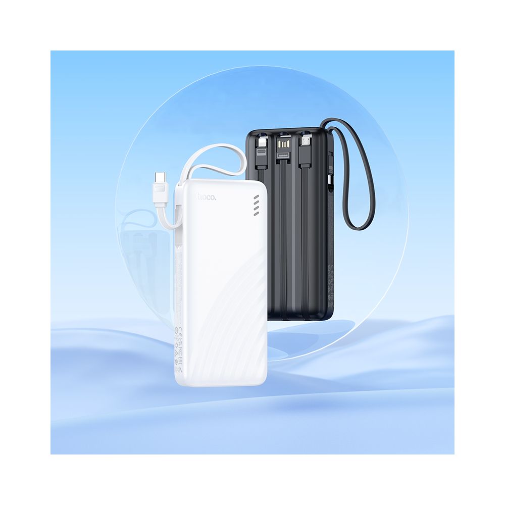 Външна батерия HOCO J146, 10000mAh, 10W, 1 x Lightning - 1 x microUSB - 1 x USB-A - 1 x USB-C, Черна