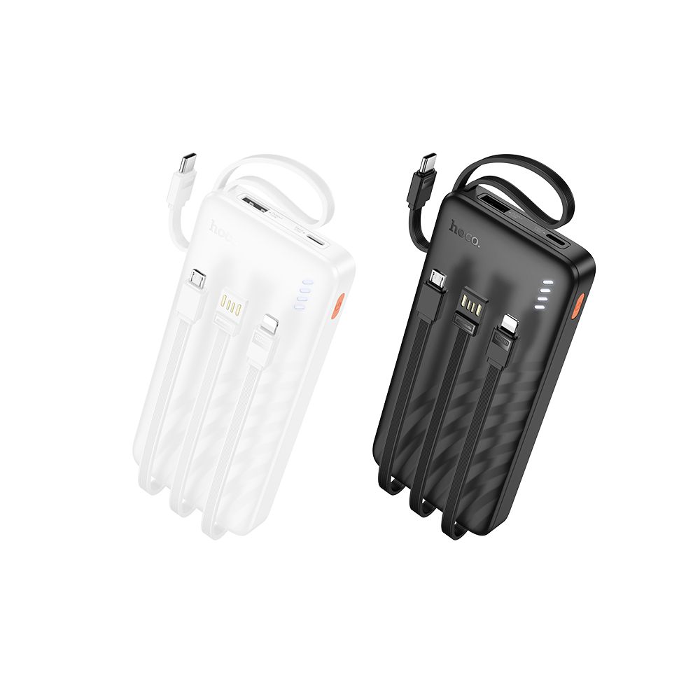Външна батерия HOCO J146, 10000mAh, 10W, 1 x Lightning - 1 x microUSB - 1 x USB-A - 1 x USB-C, Черна