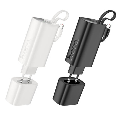 Външна батерия HOCO J148 2 в 1, 5000 mAh, 20 W, PD, 2 x USB-C, бяла