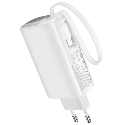 Външна батерия HOCO J148 2 в 1, 5000 mAh, 20 W, PD, 2 x USB-C, бяла