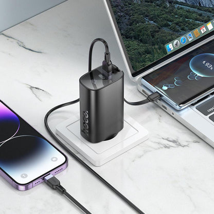 Външна батерия HOCO J148 2 в 1, 5000 mAh, 20 W, PD, 2 x USB-C, черна
