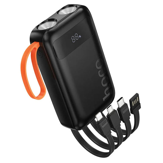 Външна батерия HOCO J151, 10000mAh, 10W, 1 x Lightning - 1 x microUSB - 1 x USB-A - 1 x USB-C, Черна