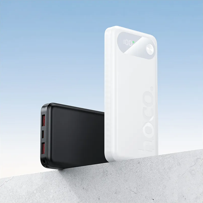 Външна батерия HOCO J154, 10000mAh, 22.5W, QC + PD, 1 x USB-C - 2 x USB-A, Бяла
