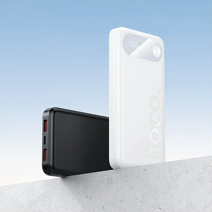 Външна батерия HOCO J154, 10000mAh, 22.5W, QC + PD, 1 x USB-C - 2 x USB-A, Бяла