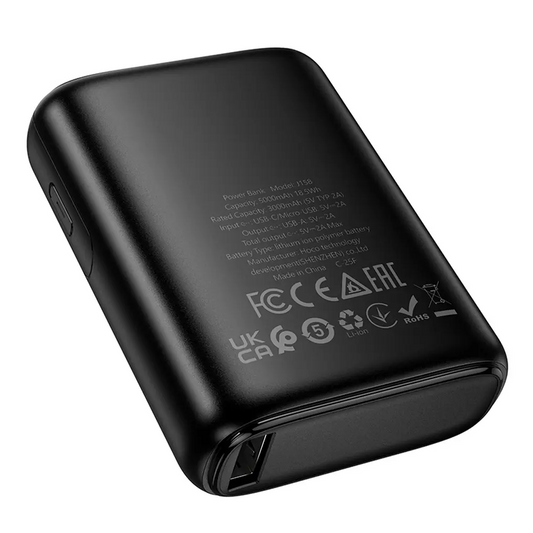 Външна батерия HOCO J158, 5000mAh, 10W, 1 x USB-A, Черна