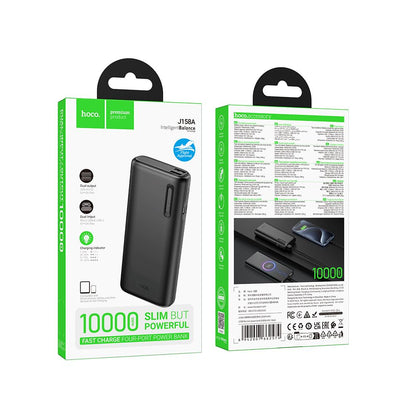 Външна батерия HOCO J158A, 10000mAh, 10W, 2 x USB-A, Черна