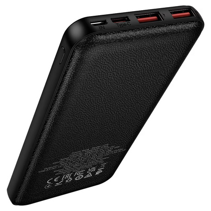 HOCO J159 Essence External Battery, 10000mAh, 22.5W, QC + PD, 1 x USB-C - 2 x USB-A, Black