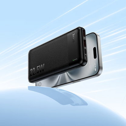 HOCO J159 Essence External Battery, 10000mAh, 22.5W, QC + PD, 1 x USB-C - 2 x USB-A, Black