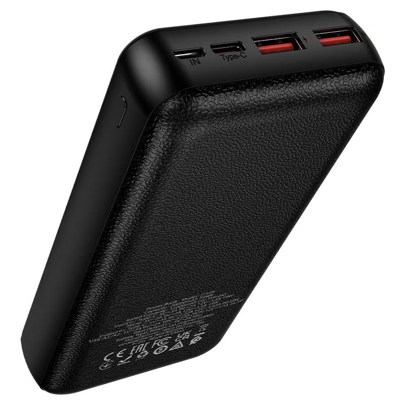 HOCO J159A Essence Power Bank, 20000mAh, 22.5W, QC + PD, 1 x USB-C - 2 x USB-A, Black