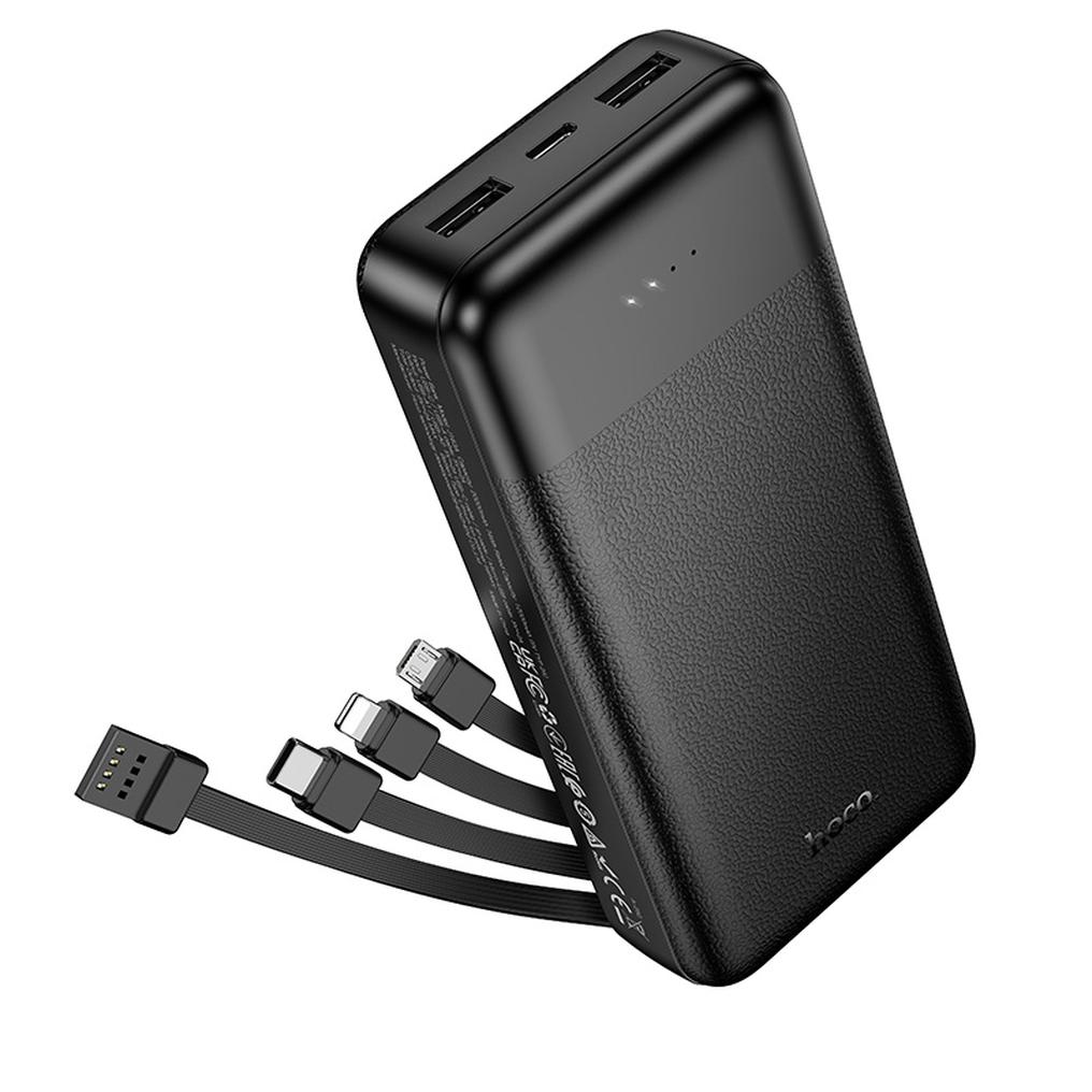 Външна батерия HOCO J163A, 20000mAh, 10W, 1 x Lightning - 1 x microUSB - 1 x USB-C - 2 x USB-A, черна