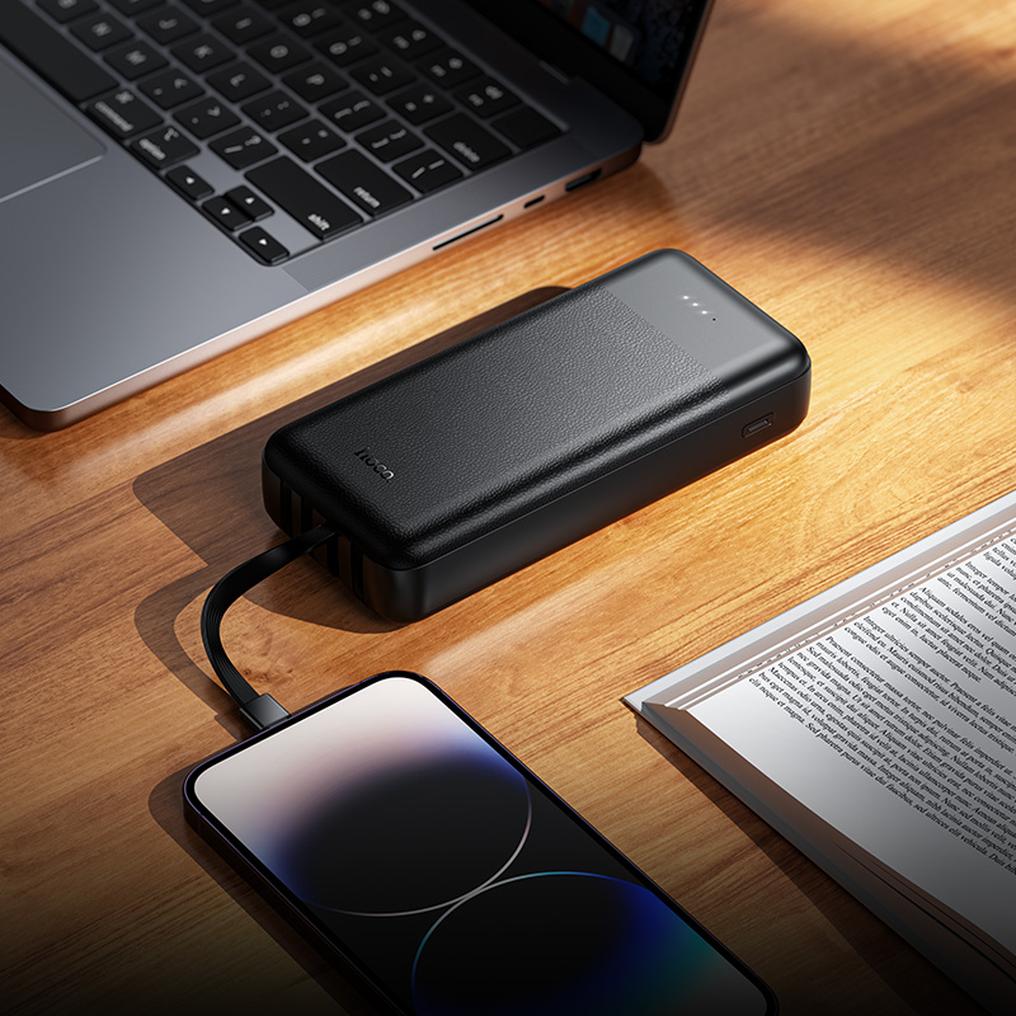 Външна батерия HOCO J163A, 20000mAh, 10W, 1 x Lightning - 1 x microUSB - 1 x USB-C - 2 x USB-A, черна