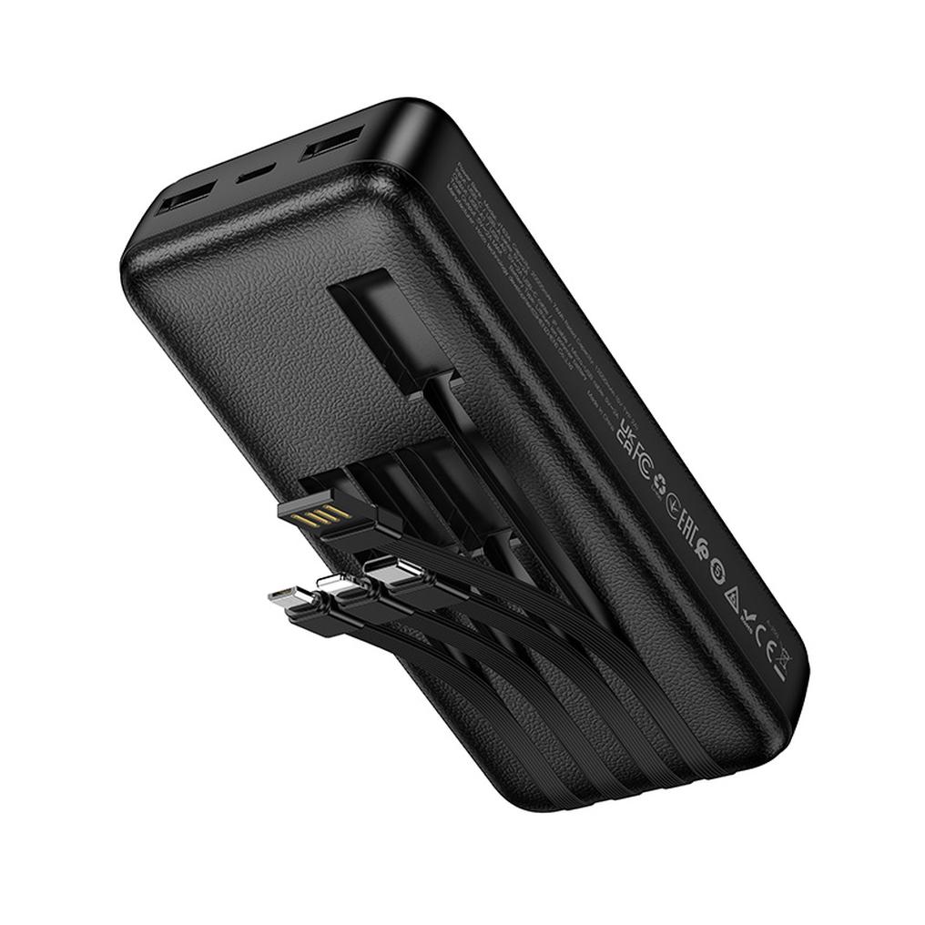 Външна батерия HOCO J163A, 20000mAh, 10W, 1 x Lightning - 1 x microUSB - 1 x USB-C - 2 x USB-A, черна
