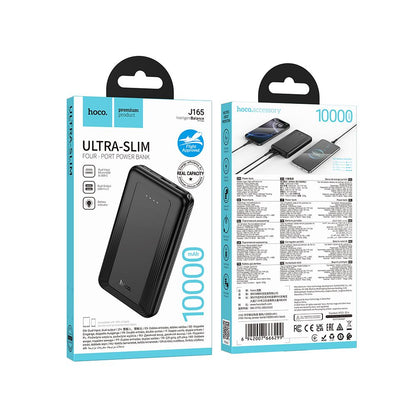 Външна батерия HOCO J165A, 10000mAh, 10W, 2 x USB-A, Черна