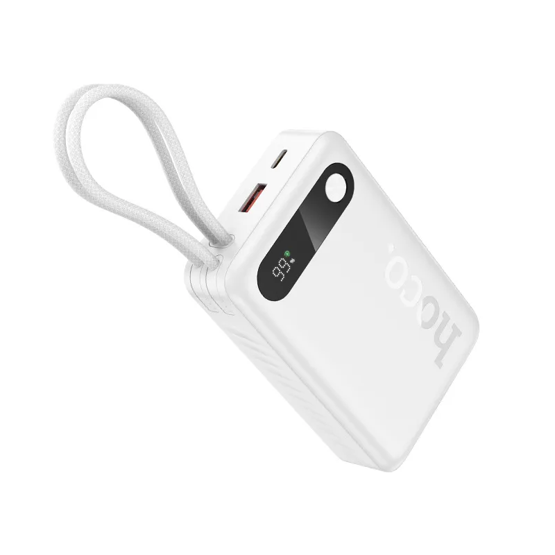 Външна батерия HOCO J171A, 20000mAh, 22.5W, QC + PD, 1 x Lightning - 1 x USB-A - 2 x USB-C, Бяла