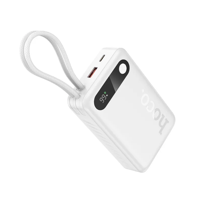 Външна батерия HOCO J171A, 20000mAh, 22.5W, QC + PD, 1 x Lightning - 1 x USB-A - 2 x USB-C, Бяла