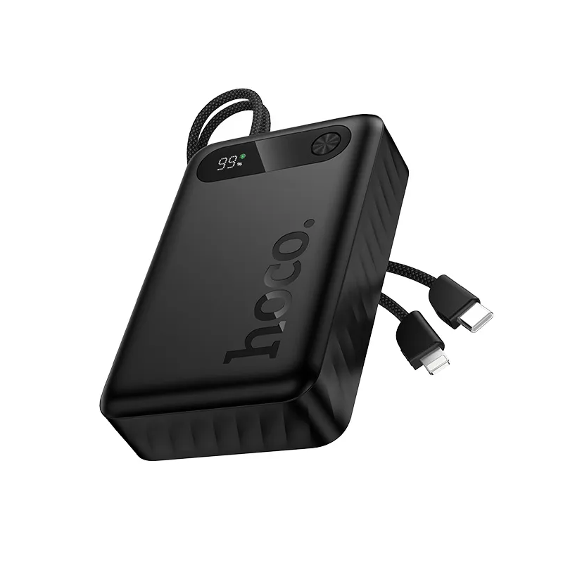 Външна батерия HOCO J171A, 20000mAh, 22.5W, QC + PD, 1 x Lightning - 1 x USB-A - 2 x USB-C, Черна