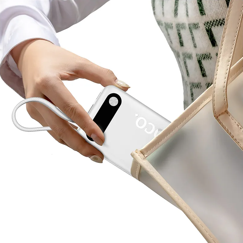 Външна батерия HOCO J171A, 20000mAh, 22.5W, QC + PD, 1 x Lightning - 1 x USB-A - 2 x USB-C, Бяла