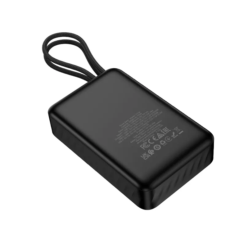 Външна батерия HOCO J171A, 20000mAh, 22.5W, QC + PD, 1 x Lightning - 1 x USB-A - 2 x USB-C, Черна