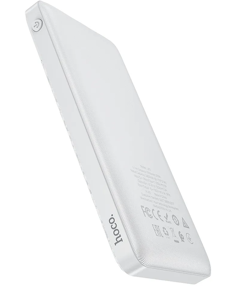 Външна батерия HOCO J72, 10000mAh, 10W, 2 x USB-A, Бяла