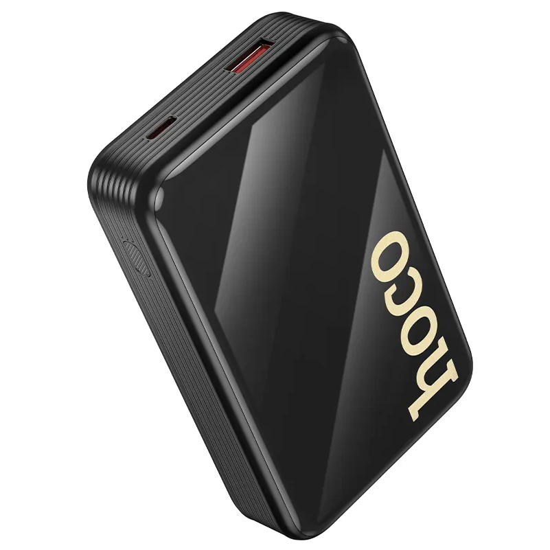 Външна батерия HOCO Q37A, 20000mAh, 22.5W, QC + PD, 1 x Lightning - 1 x USB-A - 2 x USB-C, Черна