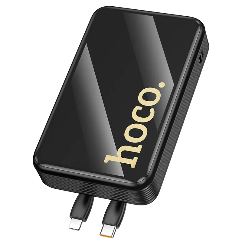 Външна батерия HOCO Q37A, 20000mAh, 22.5W, QC + PD, 1 x Lightning - 1 x USB-A - 2 x USB-C, Черна