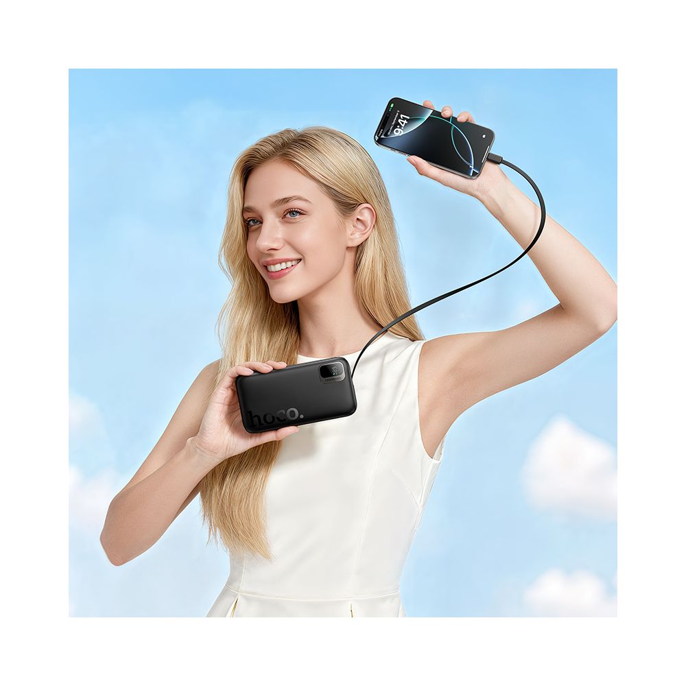 Външна батерия HOCO Q51, 10000mAh, 20W, PD, 2 x USB-C, Черна