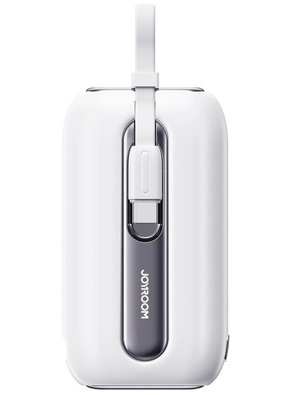 Външна батерия Joyroom Colorful Series JR-L012, 10000mAh, 22.5W, QC + PD, 1 x Lightning - 2 x USB-C, Бяла