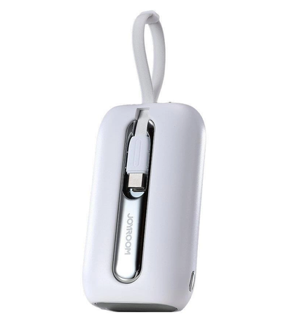 Външна батерия Joyroom Colorful Series JR-L012, 10000mAh, 22.5W, QC + PD, 1 x Lightning - 2 x USB-C, Бяла