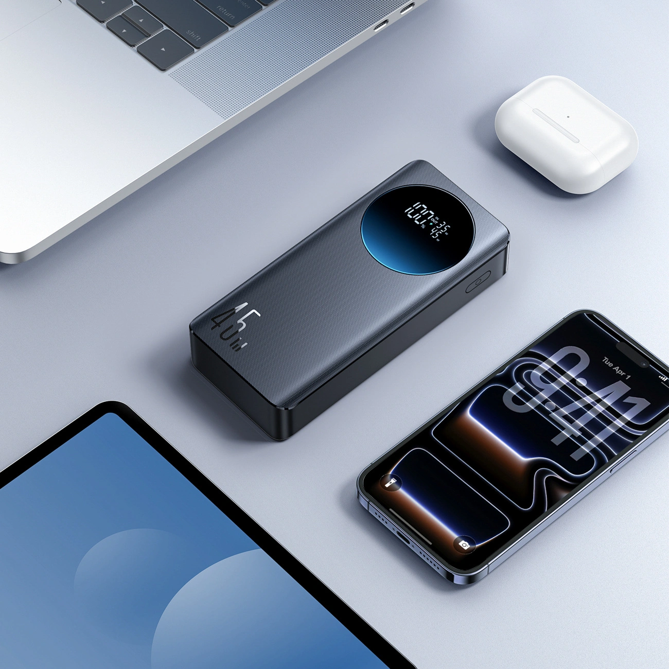 Външна батерия Joyroom JR-PBF02 Pro, 20000mAh, 45W, QC + PD, 2 x USB-A - 2 x USB-C, Черна