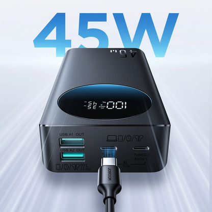 Външна батерия Joyroom JR-PBF02 Pro, 20000mAh, 45W, QC + PD, 2 x USB-A - 2 x USB-C, Черна