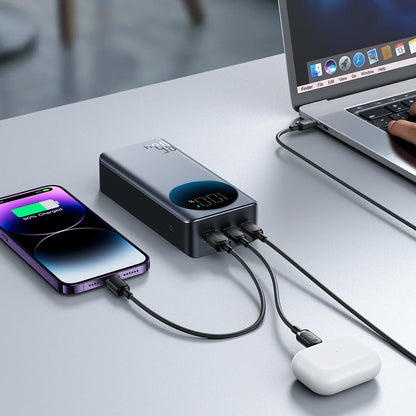 Външна батерия Joyroom JR-PBF05 Pro, 30000mAh, 65W, QC + PD, 1 x USB-A - 2 x USB-C, Черна