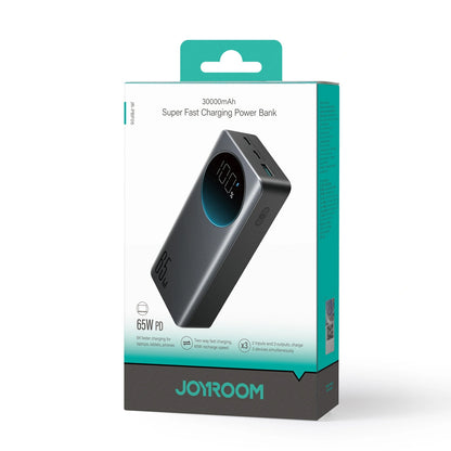 Външна батерия Joyroom JR-PBF05 Pro, 30000mAh, 65W, QC + PD, 1 x USB-A - 2 x USB-C, Черна