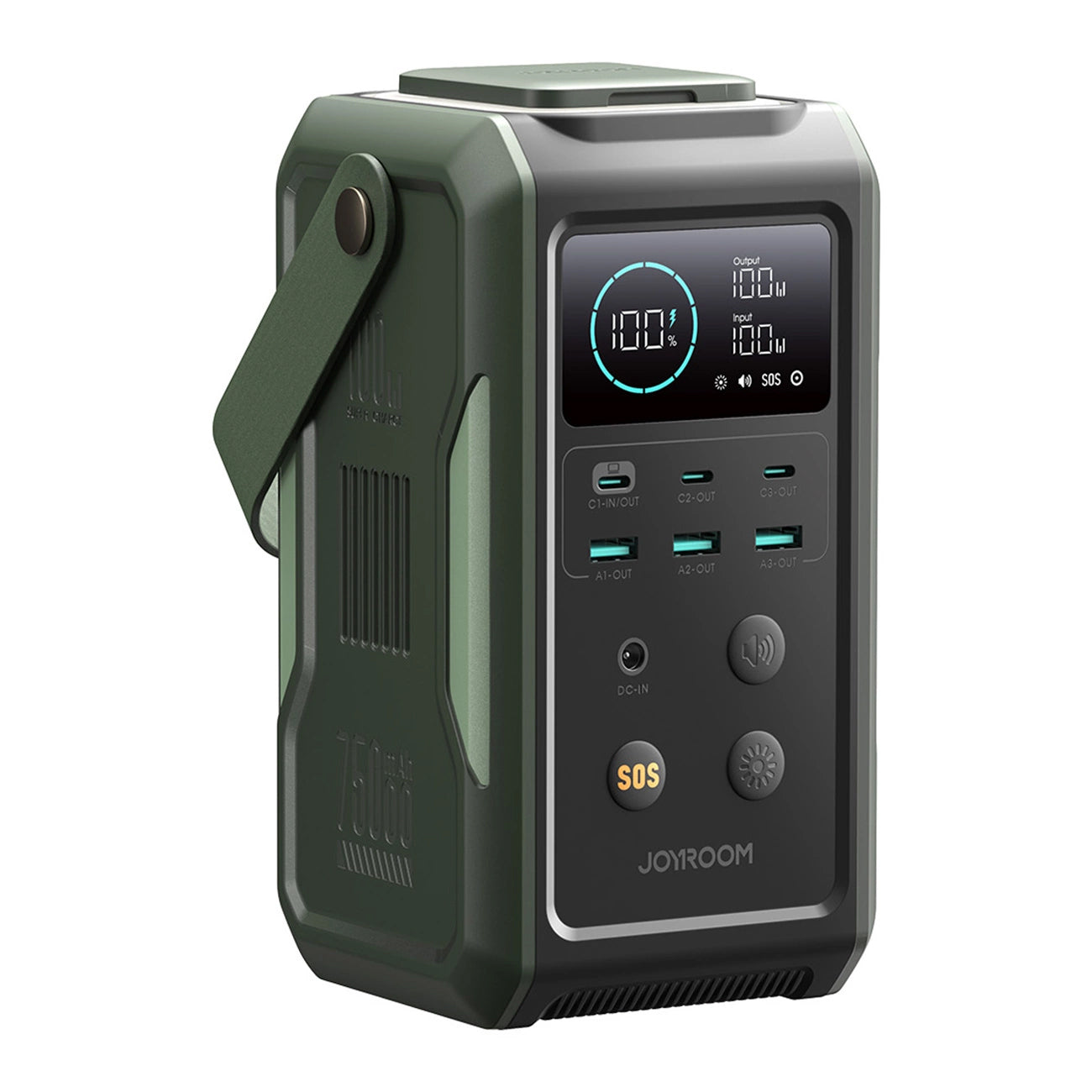 Външна батерия Joyroom JR-PBF10, 75000mAh, 100W, QC + PD, 3 x USB-A - 3 x USB-C, Зелена