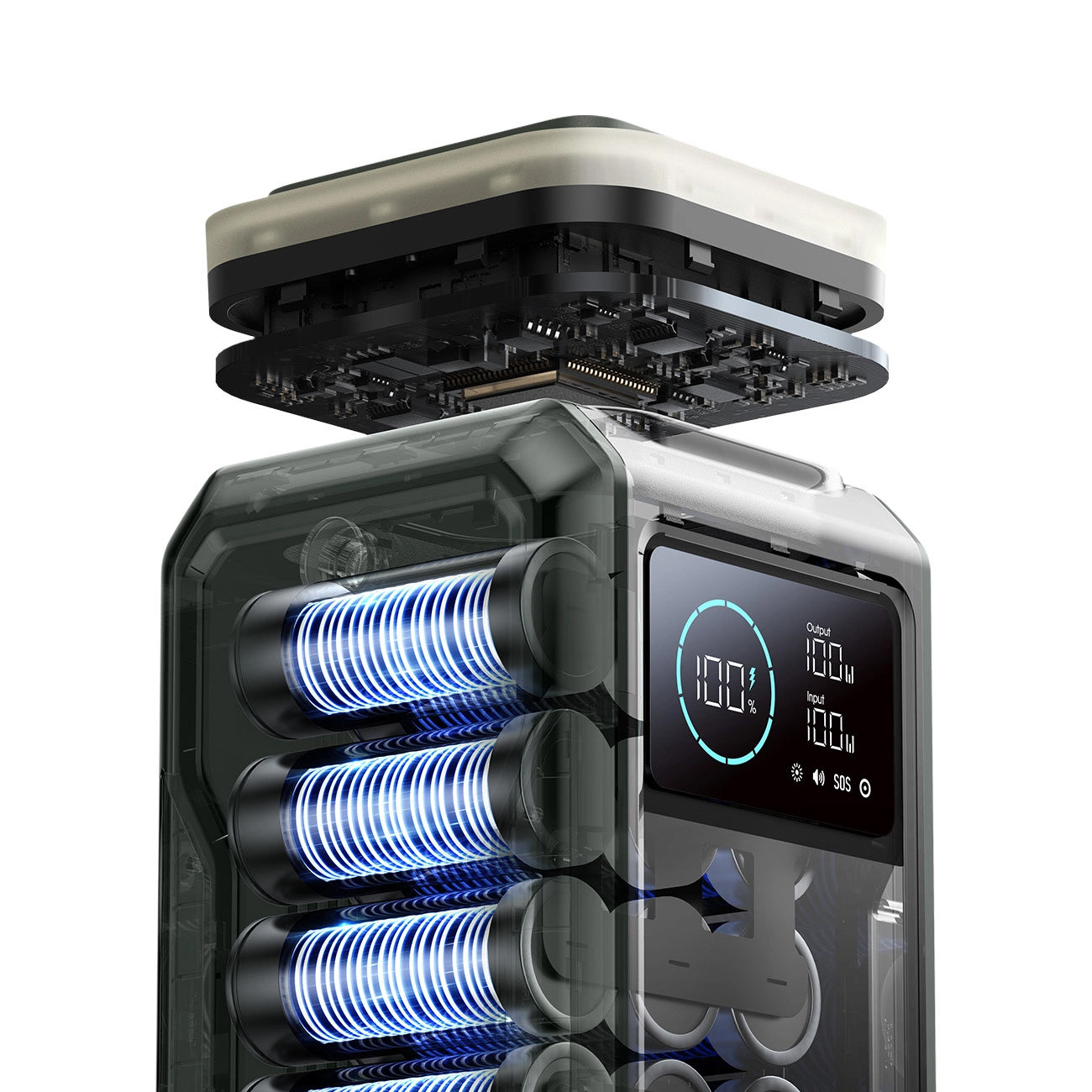 Външна батерия Joyroom JR-PBF10, 75000mAh, 100W, QC + PD, 3 x USB-A - 3 x USB-C, Зелена