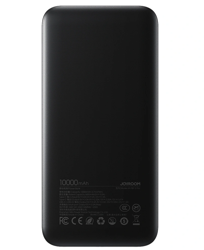 Външна батерия Joyroom JR-PBF12 Pro, 10000mAh, 22.5W, QC + PD, 1 x USB-C - 2 x USB-A, Черна