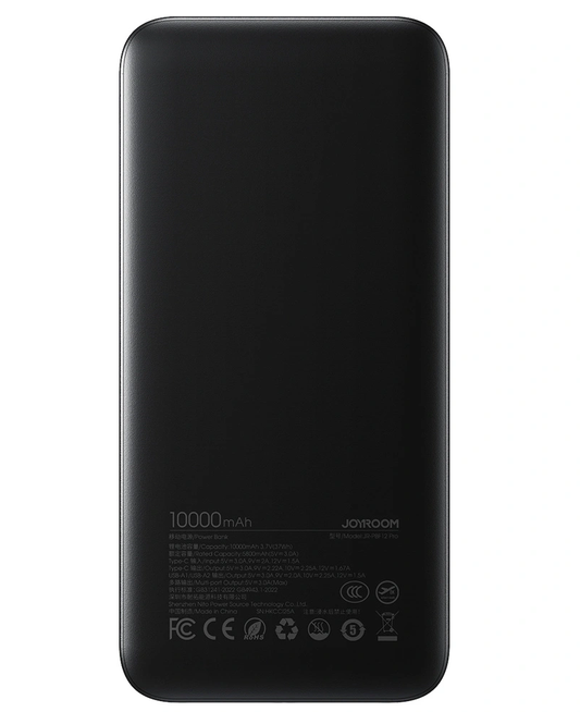 Външна батерия Joyroom JR-PBF12 Pro, 10000mAh, 22.5W, QC + PD, 1 x USB-C - 2 x USB-A, Черна