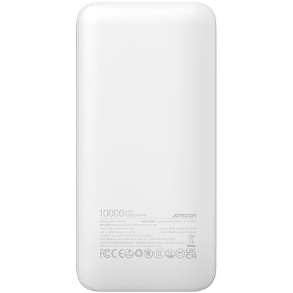 Външна батерия Joyroom JR-PBF12, 10000mAh, 12W, 1 x USB-C - 2 x USB-A, Бяла