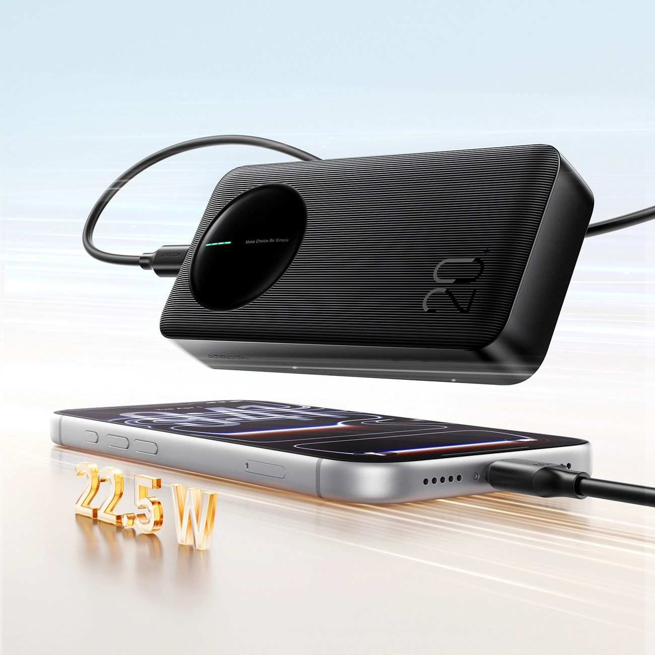 Външна батерия Joyroom JR-PBF14 Pro, 20000mAh, 22.5W, QC + PD, 1 x USB-C - 2 x USB-A, Черна