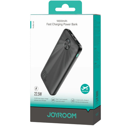 Външна батерия Joyroom JR-PBF15, 10000mAh, 22,5W, QC + PD, 1 x USB-C - 2 x USB-A, черна 