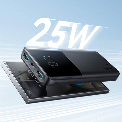 Външна батерия Joyroom JR-PBF20, 10000mAh, 25W, QC + PD, 1 x USB-C - 2 x USB-A, Черна
