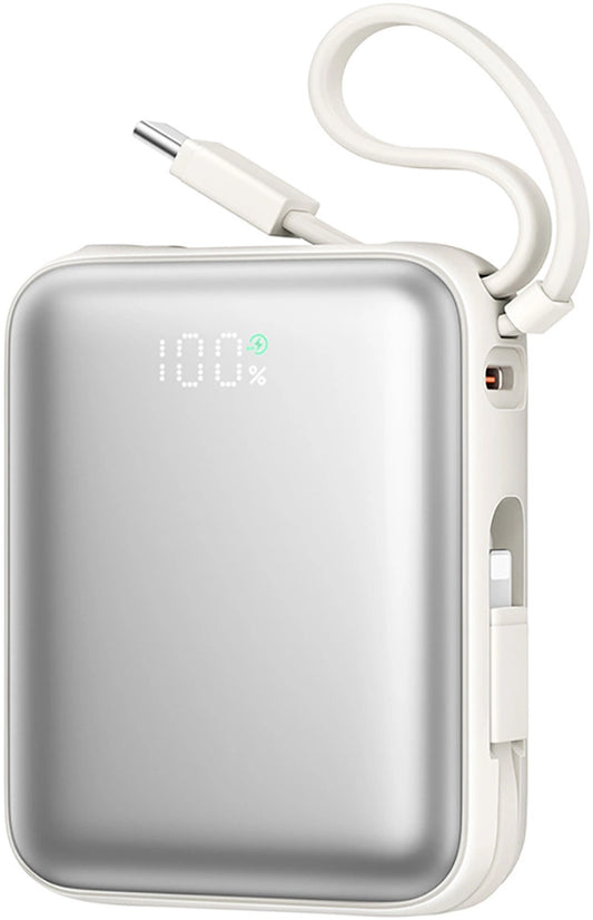 Външна батерия Joyroom JR-PBF27, 10000mAh, 22.5W, PD, 1 x Lightning - 2 x USB-C, Бяла