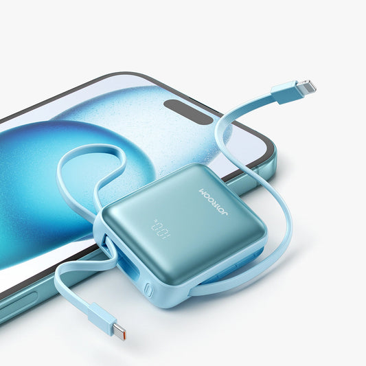 Външна батерия Joyroom JR-PBF27, 10000mAh, 22.5W, PD, 1 x Lightning - 2 x USB-C, Синя