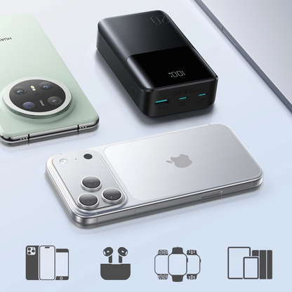 Външна батерия Joyroom JR-QP192, 20000mAh, 22.5W, QC + PD, 1 x USB-A - 2 x USB-C, Черна