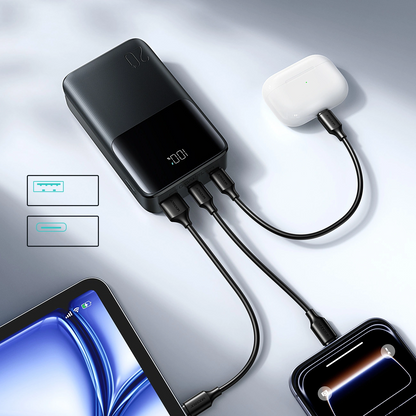 Външна батерия Joyroom JR-QP192, 20000mAh, 22.5W, QC + PD, 1 x USB-A - 2 x USB-C, Черна